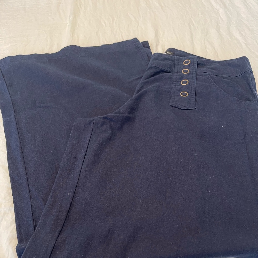 VENUS Navy Double Button Sailor Pants